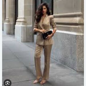 Zara Satin Straight Leg pants. Size L,XL